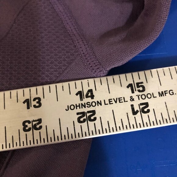 Yoga Workout Dance Crop Top Shorts Set Women‎ M Purple Knit Long Sleeves Keyhole - Picture 8 of 9